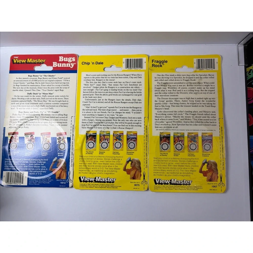Lot of 3 - 3d View-Master 3 Reel Packets NEW FACTORY SEALED 1988-1990